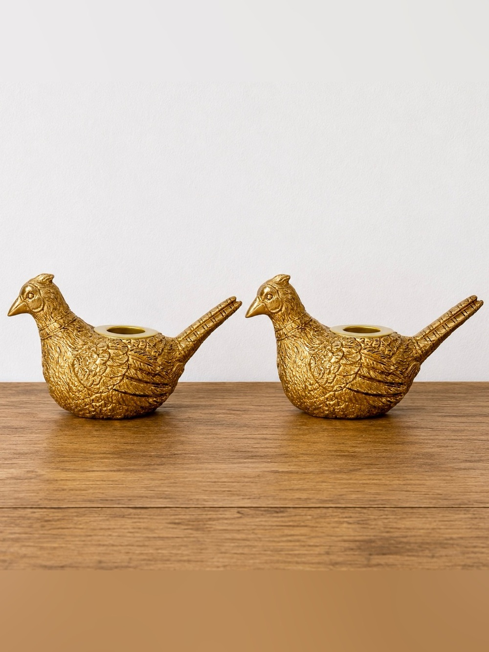 Target Bullseye Playground SET OF 2 Golden Pheasant Bird Taper Candle Holders